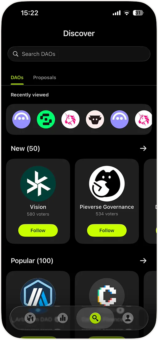 Goverland app screen