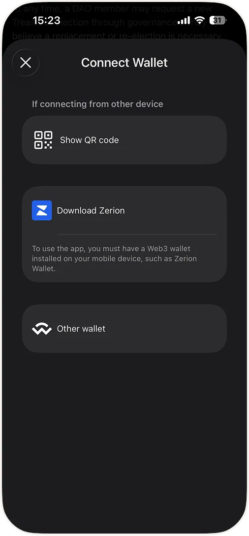 Goverland app screen