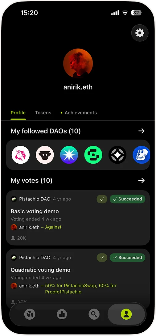 Goverland app screen