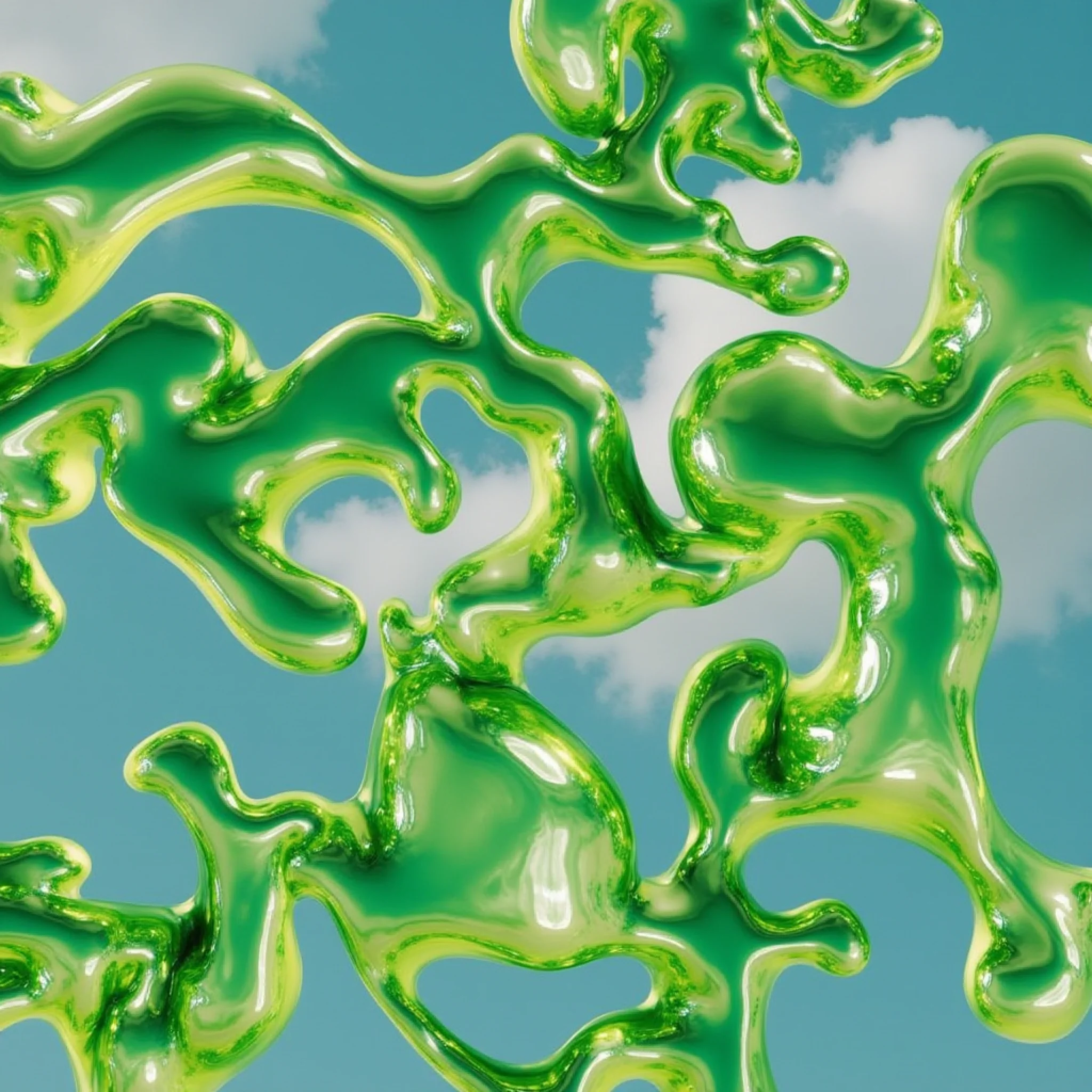 Neon-lime abstract brand artwork