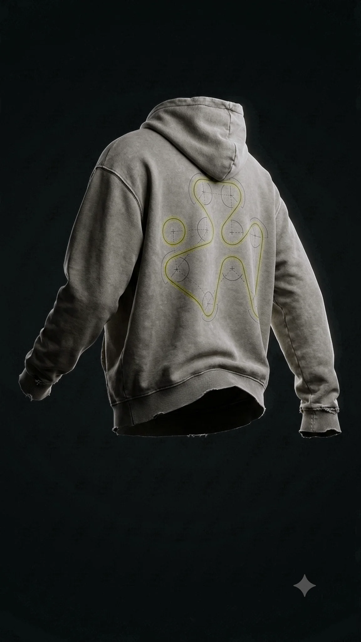 Goverland logo construction printed on a hoodie